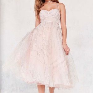 Urban Outfitters Pink Full Glitz Midi Dress